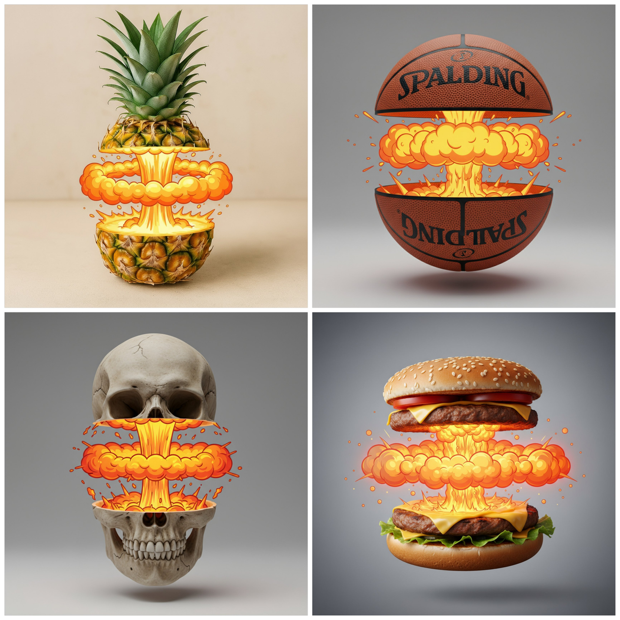 Slice Object with Cartoon Explosion Effect